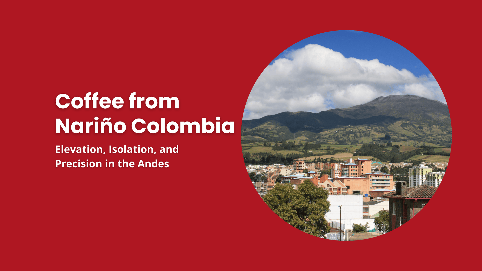 Andean mountain landscape overlooking a town in Nariño, southern Colombia